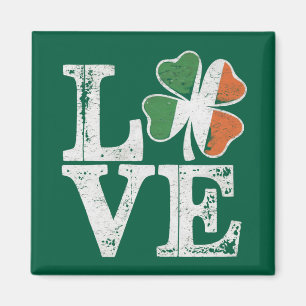 Aimant St Patrick Love Chance Irlande Trèfle Vert
