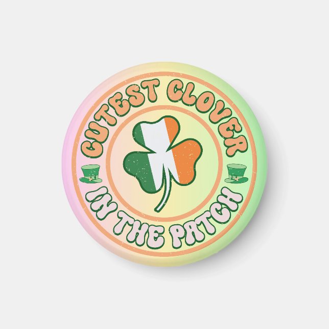 Aimant St. Patrick's Day Charm Cutest Clover dans le Patc (Devant)