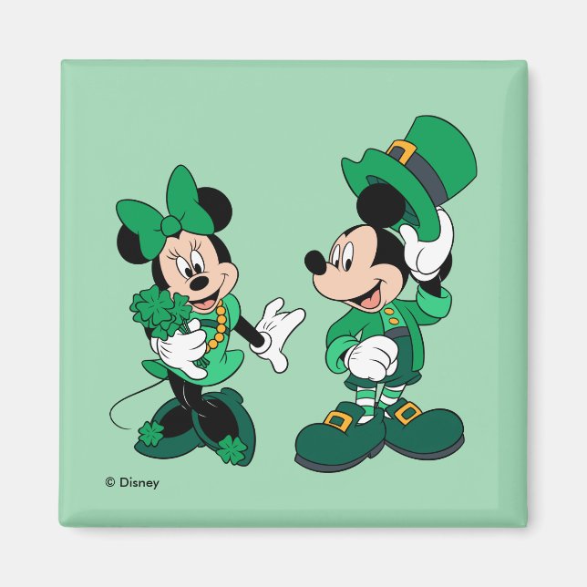 Aimant St. Patrick's Day Mickey et Minnie (Devant)