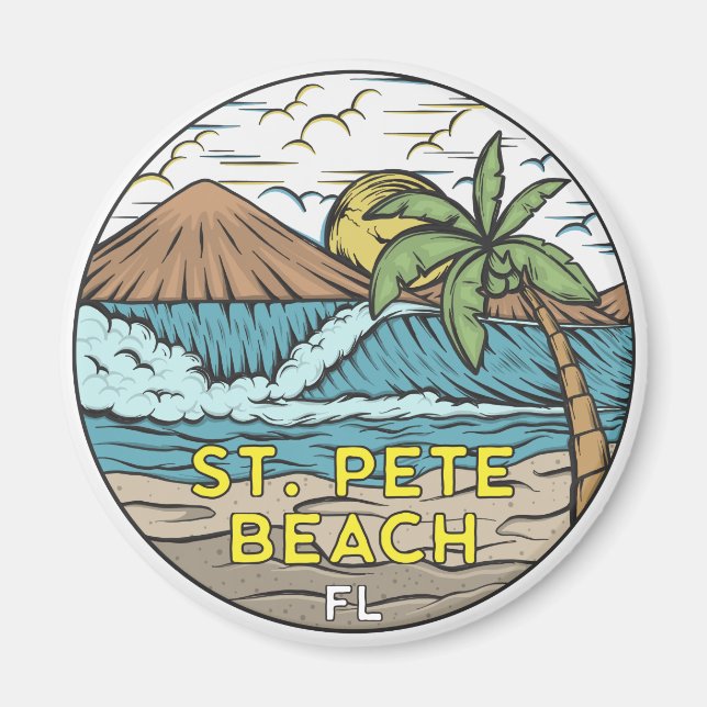 Aimant St Pete Beach Florida Vintage (Devant)