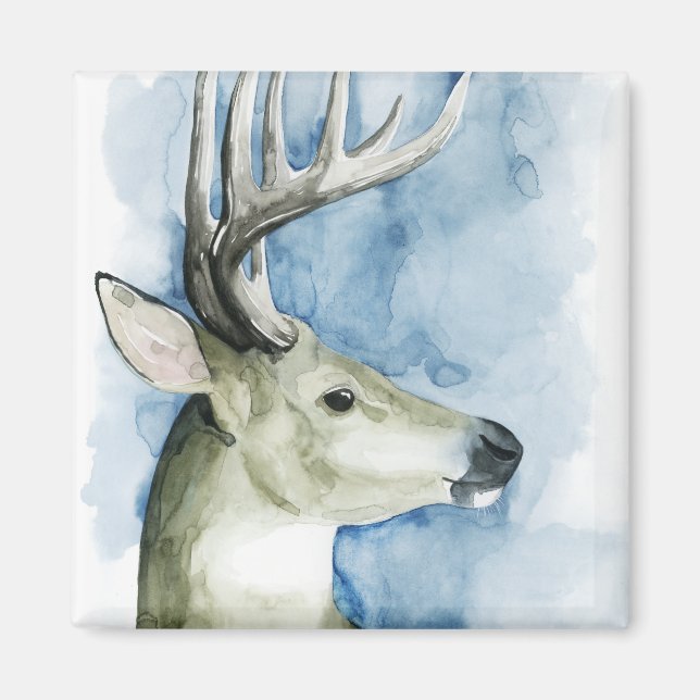 Aimant Stag errant - Aquarelle (Devant)