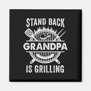 Aimant Stand Ck Grandpa Grilling Funny Bbq Fête des pères