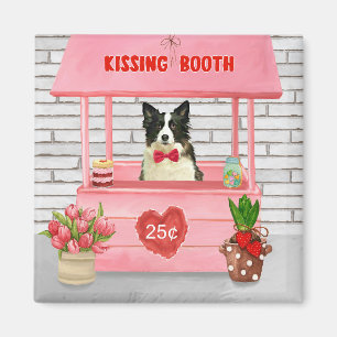 Aimant Stand de baisers de Border Collie pour la Saint-Va