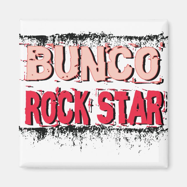 Aimant star du rock bunco en rose (Devant)