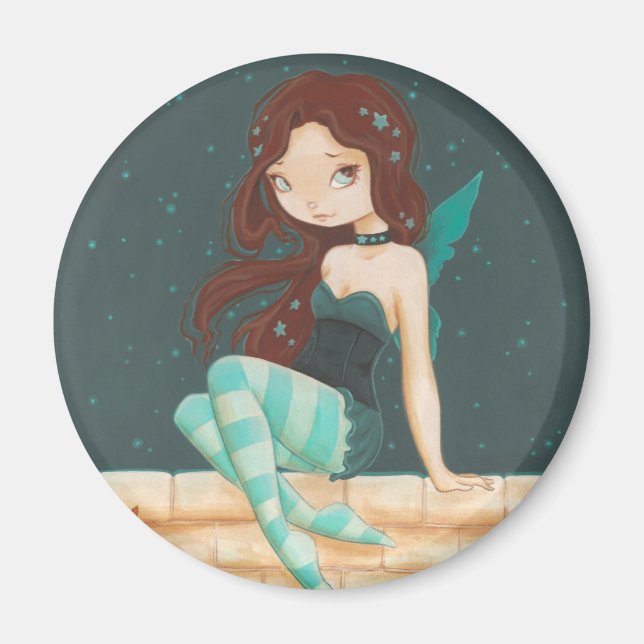 Aimant Star-sweet star fairy sur un mur en brique (Devant)