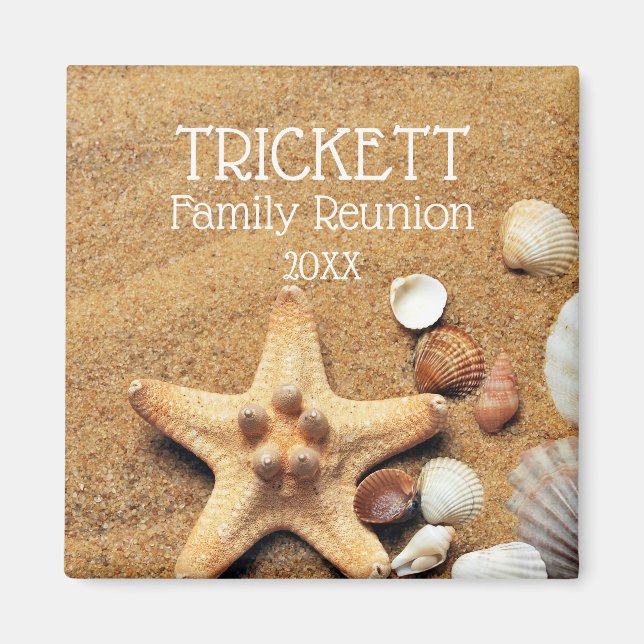 Aimant Starfish Et Seashells Beach Reunion Famille (Devant)