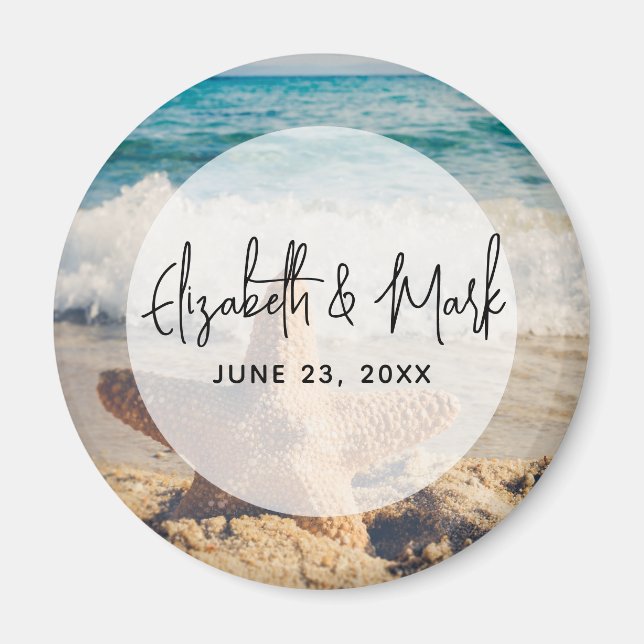 Aimant Starfish sur un Mariage de plage de sable (Devant)