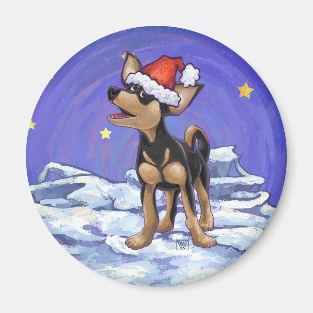 Aimant Starry Night Festive Chihuahua (Devant)