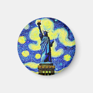 Aimant Starry Night Statue De Liberty New York
