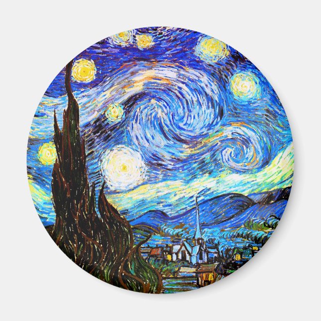 Aimant Starry Night Van Gogh Art (Devant)