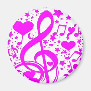 Aimant Stars, Hearts et The music notes-Pink_