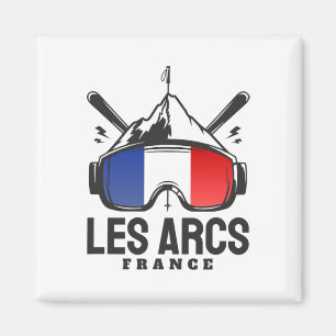 Aimant Station de ski Les Arcs France Ski rétro