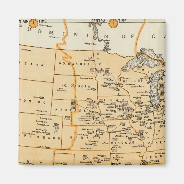 Aimant Stations De Radiodiffusion Des États-Unis (Devant)