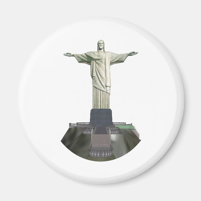 Aimant Statue : Christ le Rédempteur : Modèle 3D : (Devant)
