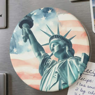 Aimant Statue de la Liberté avec drapeau américain