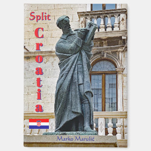 Aimant statue de Marko Marulić à Split, Croatie, voyage