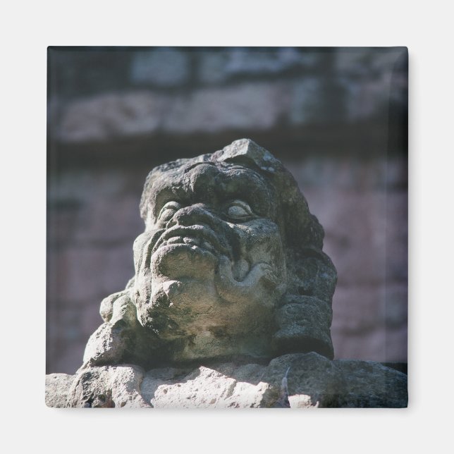 Aimant Statue sculptée en pierre maya Bloc Copan Honduras (Devant)