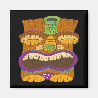 Aimant Statue Tiki Endormi avec Bouche Ouverte, Drôle Noi