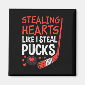 Aimant Stealing Hearts Stealing Pucks Hockey Valentines D