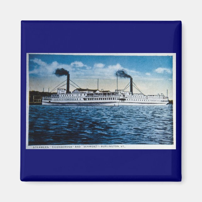 Aimant Steamers Ticondéroga et Vermont, Burlington, VT (Devant)