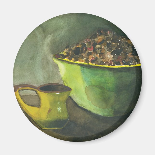 Aimant Steaming Morning Cup Cup of Coffee Bowl Coffee Bea (Devant)