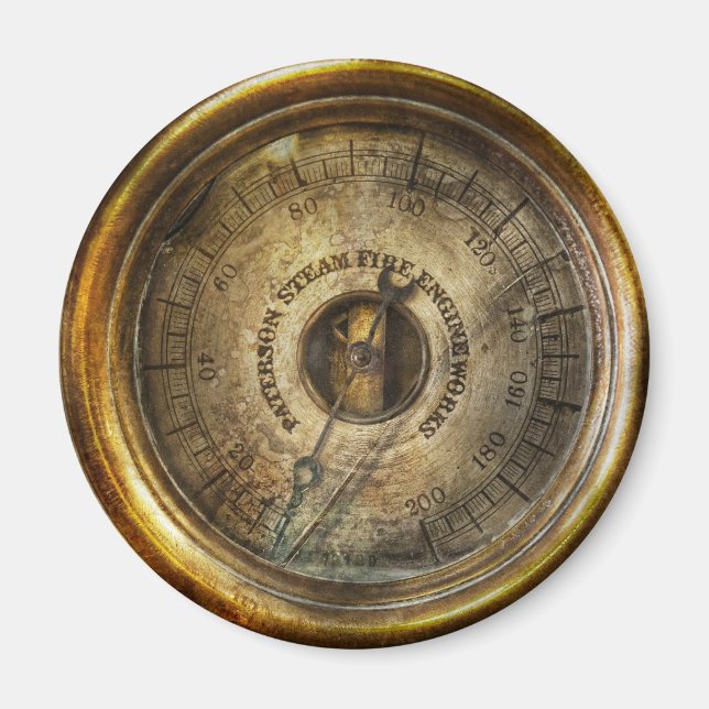 Aimant Steampunk - Le manomètre (Devant)