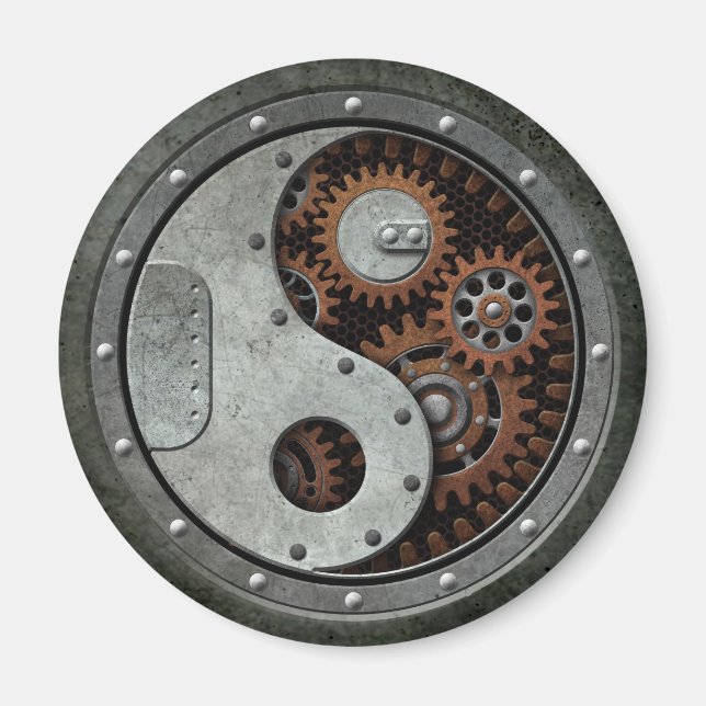 Aimant Steampunk Yin Yang (Devant)