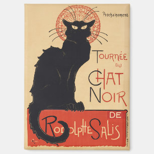 Aimant Steinlen Art Nouveau Chat Noir Chic Impression Vin