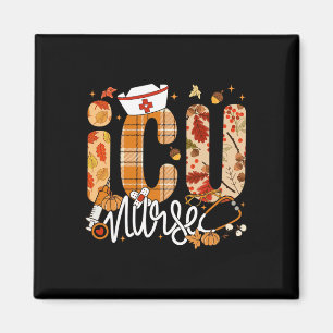 Aimant Stethoscope Icu Infirmière Automne Yall Feuilles d