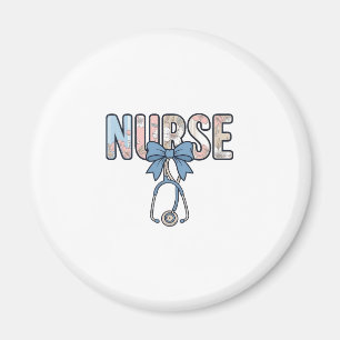 Aimant Stéthoscope Nurse Bow Floral Vintage