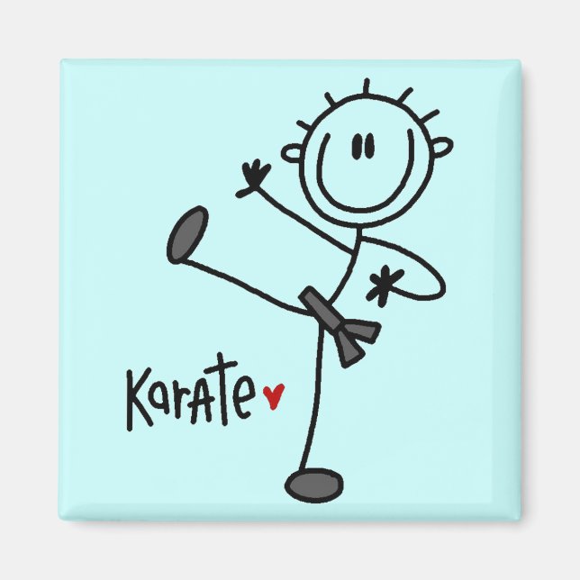 Aimant Stick de base Figure Karate T-shirts et cadeaux (Devant)