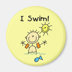 Aimant Stick Figure Boy I Swim