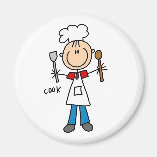 Aimant Stick Figure Cook T-shirts et cadeaux (Devant)