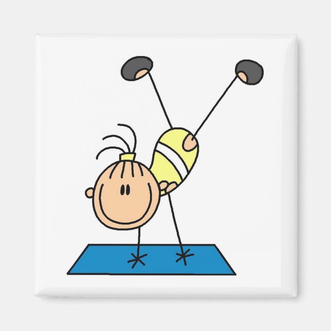 Aimant Stick Girl Doing Flips Tshirts et cadeaux (Devant)