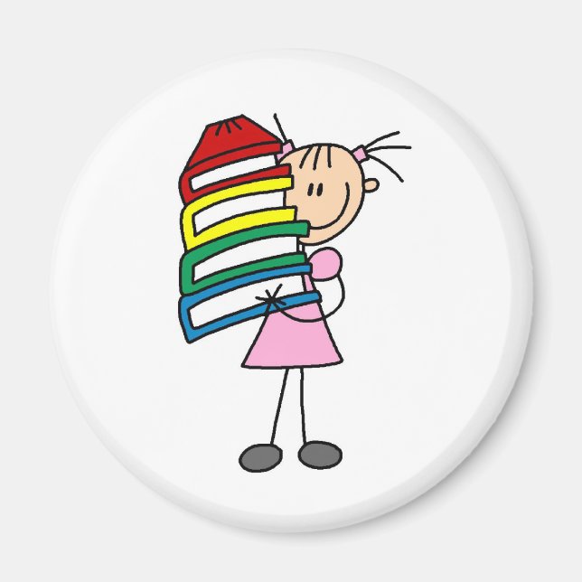 Aimant Stick Girl with Books (Devant)