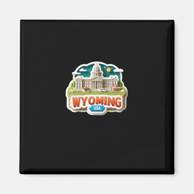 Aimant Sticker du Wyoming (Devant)