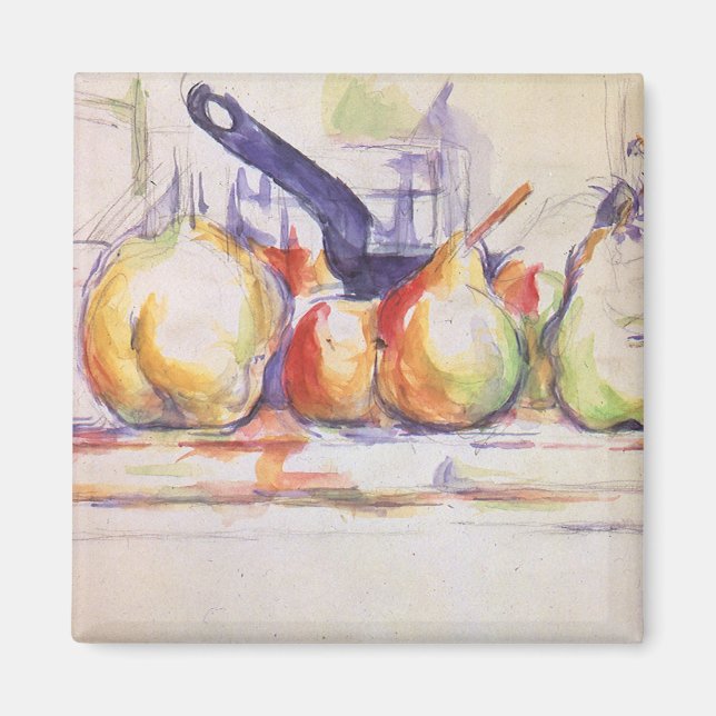 Aimant Still Life with Saucepan par Paul Cezanne (Devant)