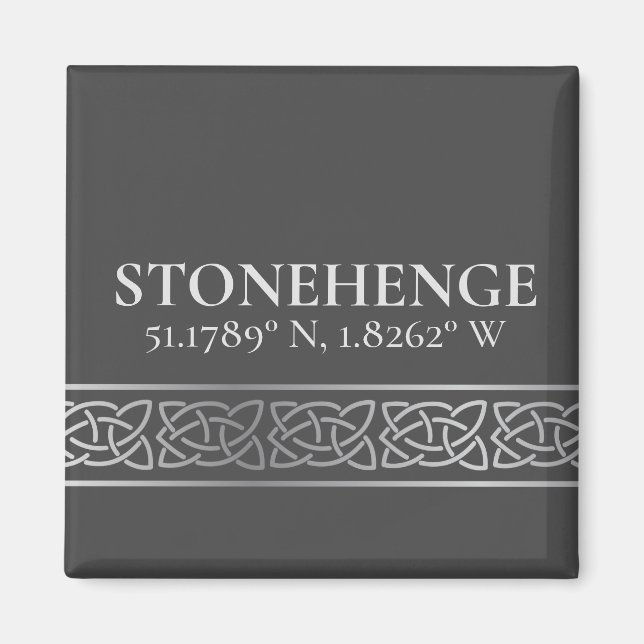 Aimant Stonehenge Latitude Longitude foncé (Devant)