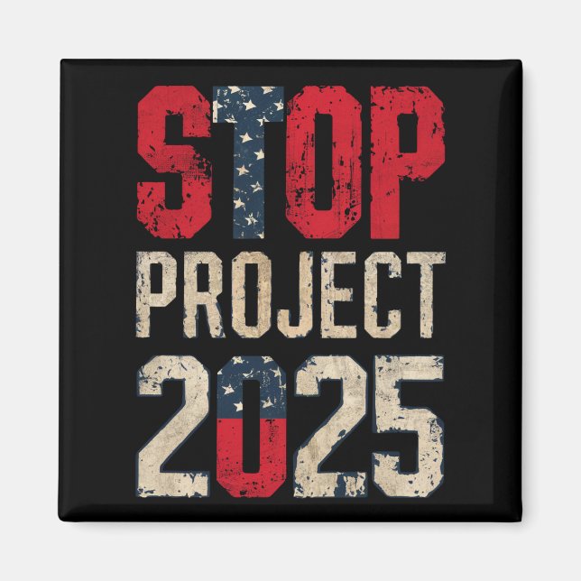 Aimant Stop Project 2025 Trump Biden Vintage (Devant)