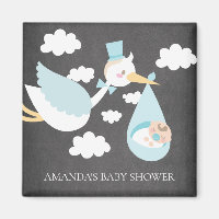 Stork Boys Baby shower Favoriser l'aimant