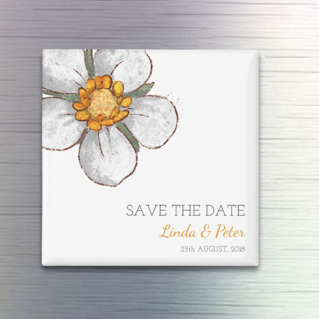 Aimant Strawberry Flower Wedding Save the Date (Créateur téléchargé)
