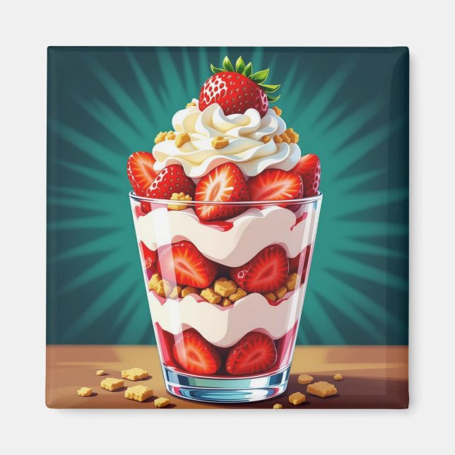 Aimant Strawberry, Granola and Whipped Cream Parfait  (Devant)