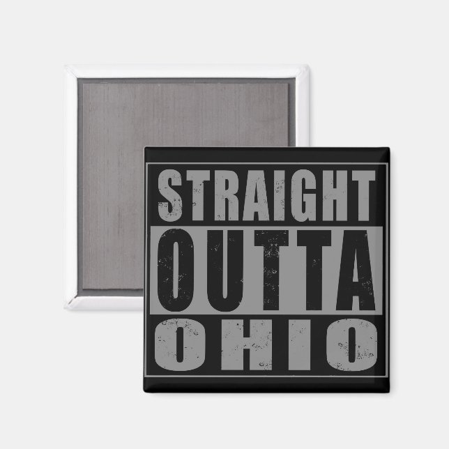 Aimant Stright Outta Ohio Word Art (Recto/Verso)