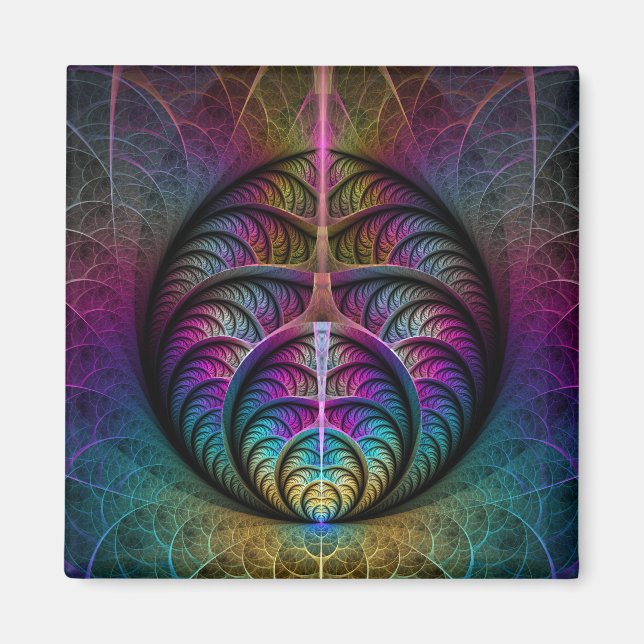 Aimant Structures vives Art Abstrait coloré Fractal (Devant)