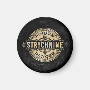 Aimant Strychnine Vintage Style Étiquette