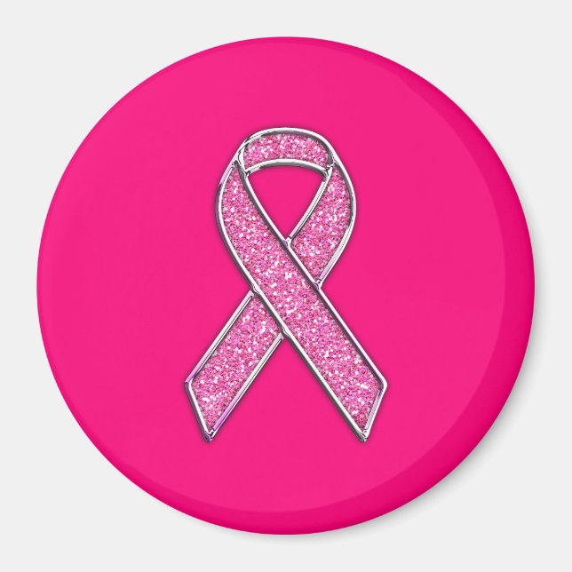 Aimant Style de Parties scintillant Chrome Vibrant Pink R (Devant)