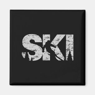 Aimant Style de ski cool ski Alne Cadeau de skieur pour f
