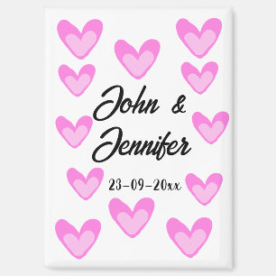 Aimant style de texte simple et blanc mariage