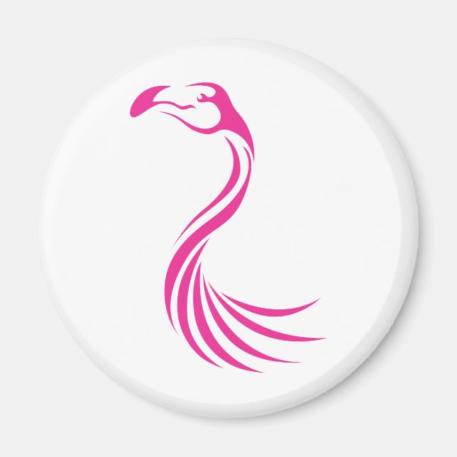 Aimant Style d'icône du logo du Flamant rose cool (Devant)