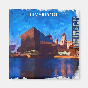 Aimant Style Liverpool Angleterre Panorama View Peinture
